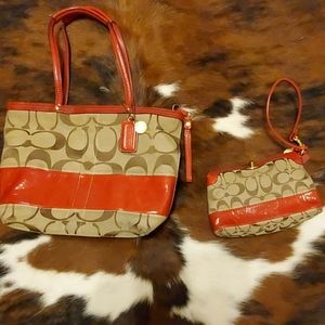 Coach purse & wristlet